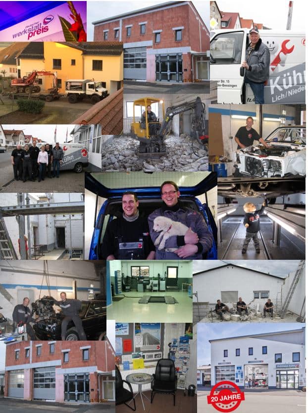 Collage der Autohaus-Kühn-Geschichte.